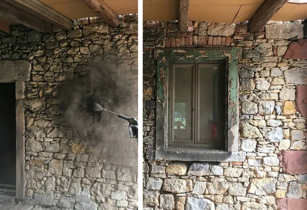 Ravalement de façade dans le Gard — avant (chantier 1)